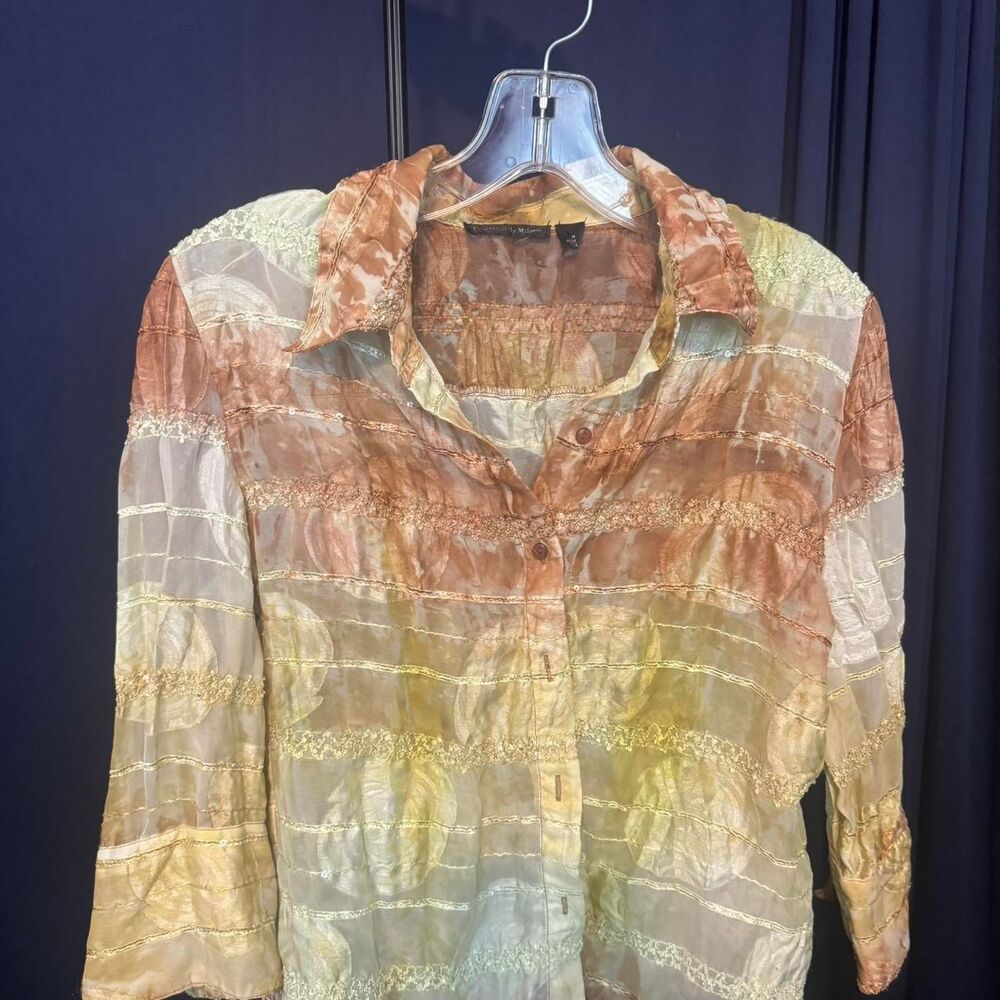 Y2K Patchwork Sequin 3/4 Sleeve Blouse